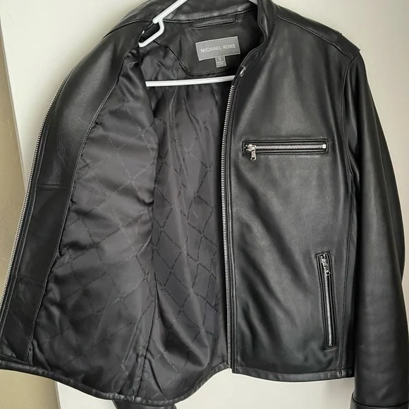 Michael Kors Mens Leather Jacket - Picture 5 of 5